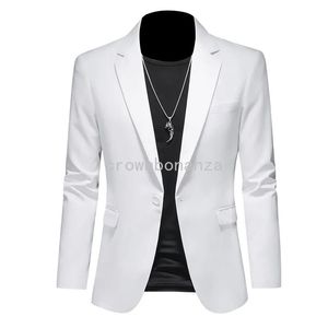 Abiti da uomo Fashion Business Casual Blazer Bianco Rosso Verde Nero Tinta unita Slim Fit Giacca da sposa Sposo Party Suit Cappotto M-6XL