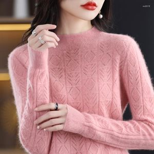Women's Sweaters Spring And Autumn Women's Sweater Wool O-neck Knitted Pullover Korean Hollow Fashion Soft Coat
