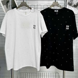 Women's T-Shirt Designer 23 short sleeved T shirt designer t summer new round neck sweat letter drill pullover top women cotton T- AD3L