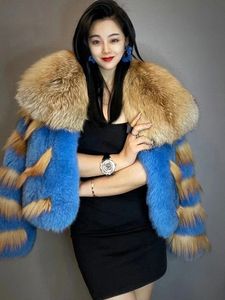 Женское искусственное меховое пальто 2023 s, импортное зимнее женское теплое пальто, натуральное красное короткое модное пальто с большим воротником 231114