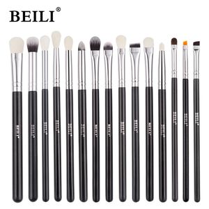 Pędzle do makijażu Beili Black 10 19pcs makijaż pędzle Naturalne syntetyczne włosy do cienia do powiek mieszania eyelinera Zestaw makijażu 231031