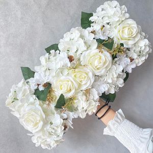 Wedding Arch Flower Wall Arrangement Party Supplies Silk Artificial Rose Row Backdrop Home Table Center Decorative Flowers