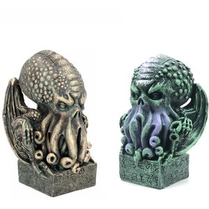 Dekorativa föremål Figurer Vintage Skull Cthulhu Statue Home Decor Harts Crafts Ornament Octopus Modern Sculpture Figures Halloween Party Decoration 231114