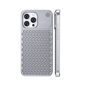 Luksusowe puste aluminium aluminium vouge case na iPhone 15 14 13 12 Pro Max trwałe, stylowe pełne ochronne aromaterape z tyłu metalowego tylnego okładki wstrząs