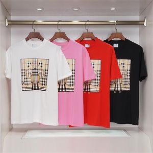 2024Designer new mens T-shirt short sleeve fashion plaid alphabet print designer youth trend plus size