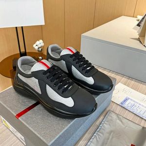 Americas Cup Candy Soft Glue Casual Shoes Real Leather Flat Men Trainers Black White Red Mesh Breathable Sneakers Size 38-46