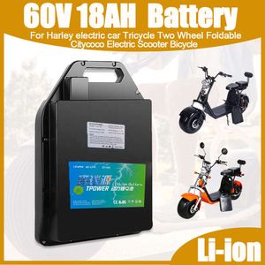 60V 18Ah Li-ion Vatten Proof Litium Polymer Battery för Harley Electric Car Tricycle Scooter Cykelgolf vagn