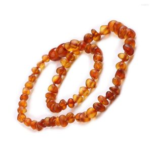 Pendant Necklaces Baby Baltic Amber Necklace Child Teething Natural Stone Bracelet Irregular Baroque Beads DIY Jewelry