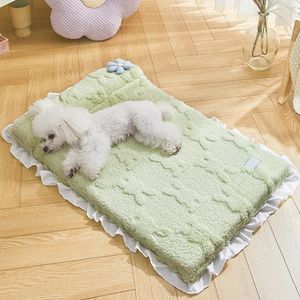 Canis canetas bonito lavável macio pelúcia pet cama esteira doméstica universal pet colchão para gato interior cão 231114