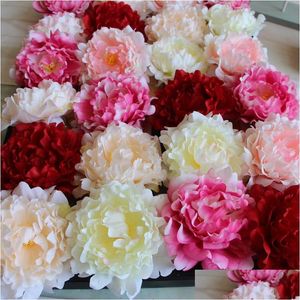 Dekorativa blommor kransar Direkt tillverkare Happy Peony Flowers 5 Färg Blomma Simation Plant Wedding Drop Delivery Home Ga Dhvyn