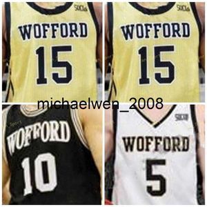 Mich28 NCAA College Wofford Terrier Basketball Jersey 5 Storm Murphy 10 Nathan Hoover 11 Ryan Larson 12 Alex Michael Custom Stitched