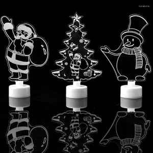 Dekoracja imprezowa 20pcs Acryl Led Tree Snowman Santa Claus Prezenty zabawki dla dorosłych dzieci Prop Festival Christmas 2023