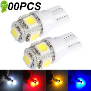 Ny 100st T10 LED -bilbelysningar 5050 5SMD Super White Red Yellow 194 168 W5W LED Parkeringsbulas Auto Wedge Clearance Read Lamp 12V