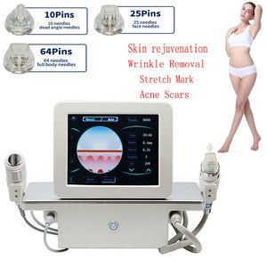 2 Handles Fractional RF Microneedling Machine With Ice Hammer Shrink Pores Acne Treatment Stretch Marks Remover Skin Rejuvenation Micro-needle Facial Care Device