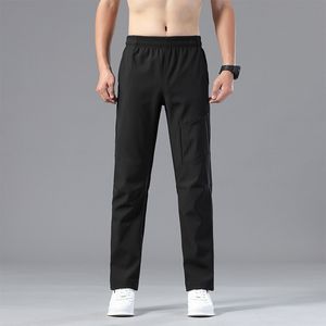 lu Men Jogger Long Pants Sport Yoga Outfit Fleece Gym Pockets Sweatpants Jogging Pants Mens Casual Elastic Waist Fitness 3 Colors 3XLSize LL29378C