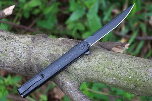 Coltello a lama pieghevole tascabile EDC con cuscinetto a sfere di alta qualità CK 7097 8Cr13Mov Lama nera Maniglia GRN Coltelli di sopravvivenza all'aperto con scatola al minuto