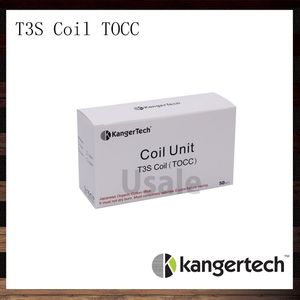 Kanger TOCC T3S COIL ENHET STATOR COIL KANGERTECH T3S CC Clear Cartomizer Replacement Coils Head 1.5 1,8 2,2 2,5 ohm spolar för T3S Atomizer 100% autentisk