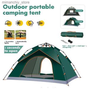 Zelte und Unterstände Automatisches Schnellöffnungszelt Outdoor-Reise-Campingzelt 2-3/3-4 Personen Tragbares, regensicheres, sonnenbeständiges Zelt zum Angeln Wandern Q231115