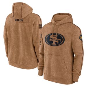 San Francisco''49ers''Men donna gioventù Felpa con cappuccio Salute To Service Club Pullover T-shirt Felpe calcio - Marrone