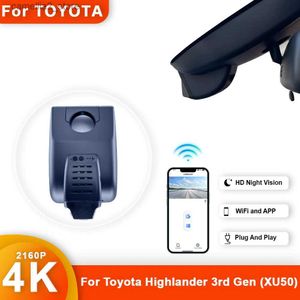Bil DVR för Toyota Highlander 3: e Gen Xu50 20 4K HD Dash Cam för bilkamerainspelare Dashcam WiFi Car DVR Inspelningsenheter Tillbehör Q231115