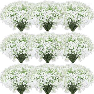 Flores decorativas 50 pcs bebês artificiais respiração falsa plantas de gipsófila para decoração de festa em casa de casamento