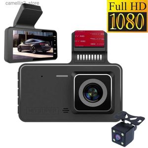 car dvr Car DVRs Camera Recorder Front and Back 24 Hours Parking Monitoring Dual Lens Rear View Camera Car Dash Cam Black Box DashCam Q231115