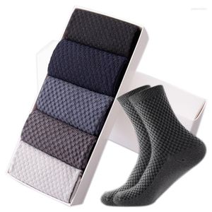 Herrensocken Herren 3 Paar Atmungsaktiv Elastische Bambusfaser Socke Lang Antibakteriell Deodorant Langlebig Business Dress Ankle Men Sox