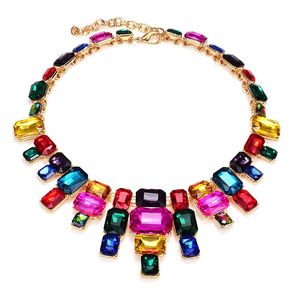 Chokers Chegada Bohemian Colorido Vidro Cristal Colar de Alta Qualidade Vintage Gargantilha Jóias Acessórios para Mulheres 231115