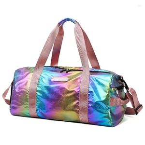 Duffel Bags Colorful Travel Bag For Women Large Capacity SportsBag Casual Men Female Waterproof Oxford Messenger Dry And Wet