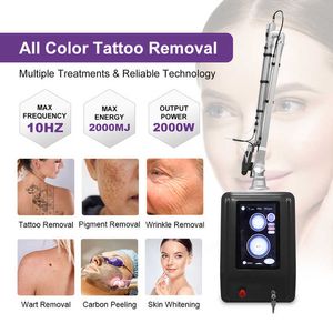 Tatuaggio laser a picosecondi desktop approvato CE Rimuovi sopracciglio Lavatrice Labbra Pulizia della linea degli occhi 4 lunghezze d'onda Levigatura della pelle Sbiancamento Salone di bellezza