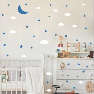 Наклейки на стенах 1sets Cartoon Moon Clouds Stars для мальчиков для мальчиков вход в спальню детская украшение украшения DIY