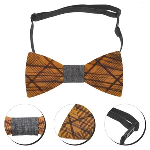 Bow Ties brudgum Bowtie Grid Mönster Bröllopsbindning Trä Bachelor Party Men