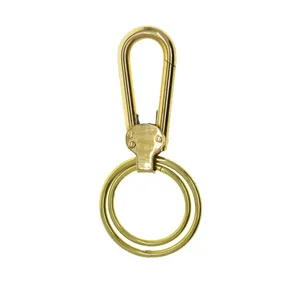 Keychains Mirror Polished Solid mässing Quick Open Spring Snap Hook Luxury Business Lock Rings FOB Craft Gift House Warming