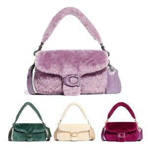 Lyxdesigner kudde tabby fuzzy ullväska för kvinnors män underarm pochette kors kroppspåsar totes handväska mode skjuvning med axelremmar sling kopplingspåsar