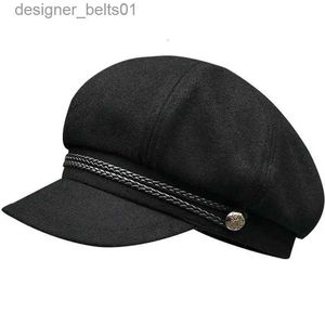 Berets Adult Winter Big Size Wool Octagonal Hat Men Fitted Beret Cap Girl Fashion Felt Newsboy Hats 54cm 56cm 57.5cm 59cm 61cm 62cmL231115