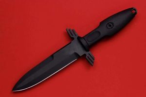 En kaliteli hayatta kalma taktik bıçak n690 siyah titanyum kaplama mızrak noktası bıçağı dış mekan sabit bıçak bıçağı kydex ile