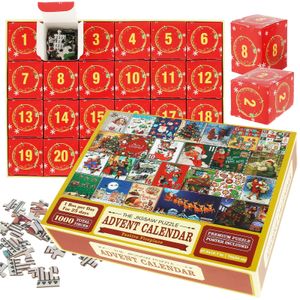 Portaoggetti Rack 24 pezzi Calendario dell'Avvento di Natale Puzzle Giocattoli Conto alla rovescia di Natale Regali di puzzle creativi per bambini Adulti 2024 Felice anno 231114