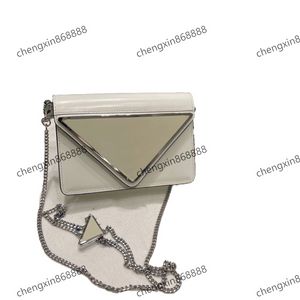 Designer Bag Luxury Bag Women's Genuine Leather Large Triangle Bright Leather Flap Women's Bag Cowhide Chain Small Square Bag Crossbody Bag Shoulder Bag