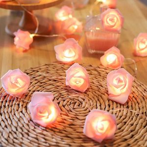 LED Strings 1.5m / 3m / 6m Led Rose Festival Lantern String Ins Battery / USB Powered Interior Proposition Confession Simulation Rose Lampe décorative P230414