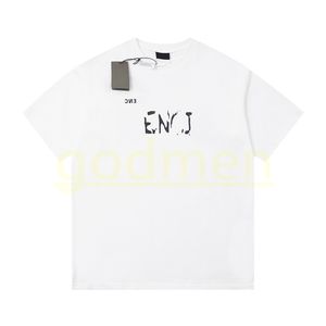 Men Womens Casual T Shirt Couples Summer Short Sleeve Tees Mens Logo Print Cotton Tops Size XS-L