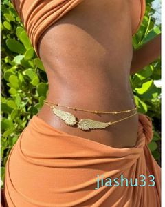 Andere Accessoires Sexy Angel Wings Body Bikini Halskette Bauch Strand Schmuck Accessoires Mädchen Taille Perlen für Frauen