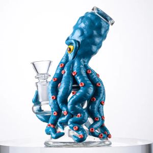Halloween-Stil Wasserpfeifen 7 Zoll Mini kleine Bohrinseln Octopus Dab Rig Heady Glasbongs Bong Duschkopf Perc Wasserpfeifen 14mm Gelenk LL