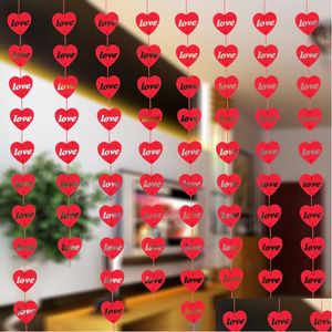 Decorazione per feste 16 cuori Disposizione della stanza del matrimonio romantico Fai da te Ghirlanda non tessuta Creativo Tenda cuore amore Za5819 Drop Delive Dhkmc