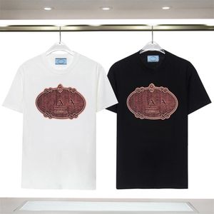 2023 Designer primavera / estate nuova collezione classica Pra alfabeto stampa manica corta da uomo e da donna ampia semplice T-shirt a manica corta S-XXXL