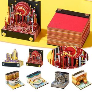Calendar Omoshiroi Magic Castle 3D Notepad 2024 Memo Pad Block Notes Hary Design Note Paper Stationery Accessories Gift y231114