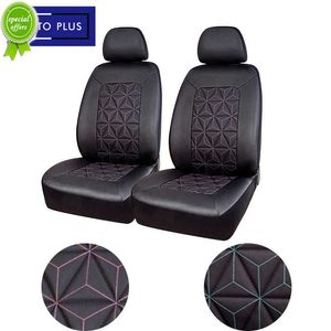 Ny Upgrade Universal Polyester Two Tone Brodery 2 Seat Car Seat Cover Set för Women Man Seat Cushion Car Accessories Interiör