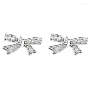 Studörhängen S925 Sterling Silver Senior Sense of Bow-Tie Sweet Temperament Female Jewelry