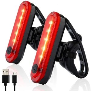 Bike Lights Tail Light USB Rechargeable LED Bright Rear Red Cycling Safety for Night Riding Lighting Back Bicycle Taillights 231115