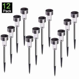 Garden Decorations 12pack Solar Light Outdoor Powered Lamp Lanter Vattentät landskapsbelysning för Pathway Patio Yard Lawn Decoration 230414