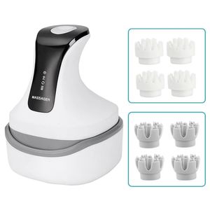 Face Care Devices 4D Magnetic Rechargeable Head Massager Kneading Wireless Electric Scalp Massage Waterproof Promote Hair Growth Prevent Loss 231115